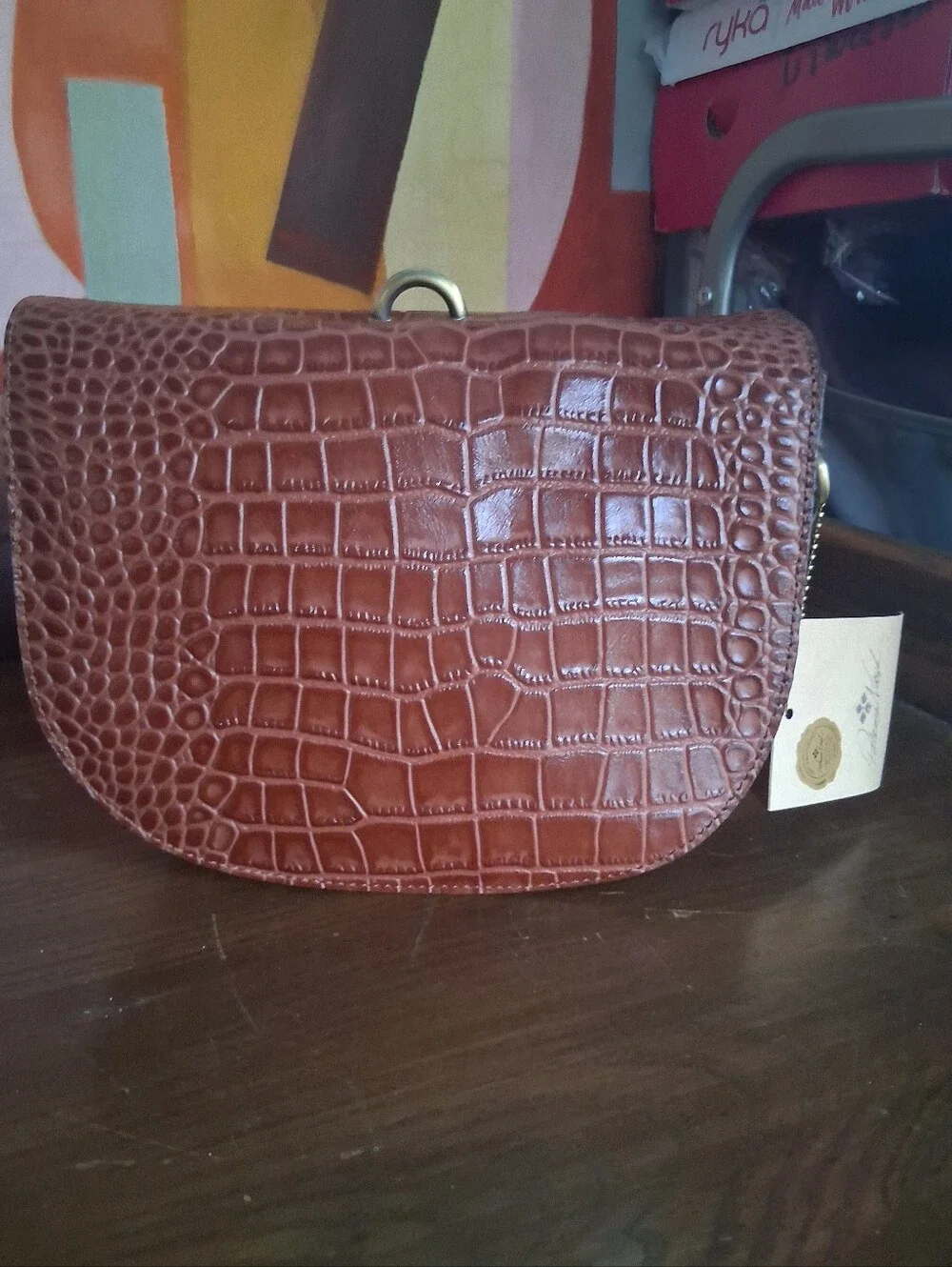 Brahmin croc embossed